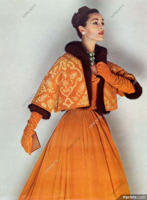 Christian Dior (Couture) 1958 Photo Philippe Pottier, Bianchini Férier