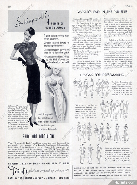 Formfit (Lingerie) 1939 and Schiaparelli has collaborated with Formfit