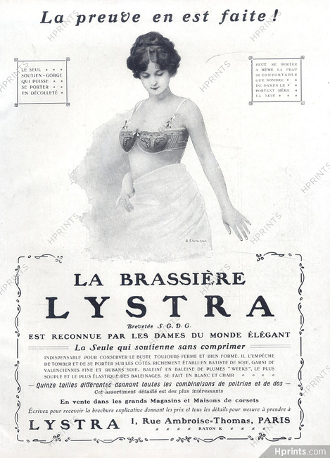 Lystra (Lingerie) 1911 Bra, A. Ehrmann