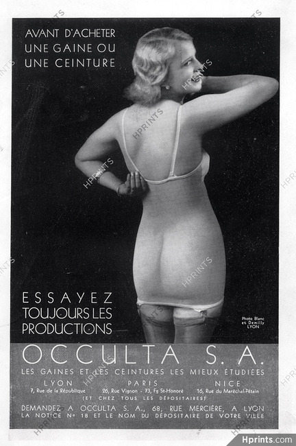 Occulta (Lingerie) 1933 Gaine Ceinture, Photo Blanc & Demilly