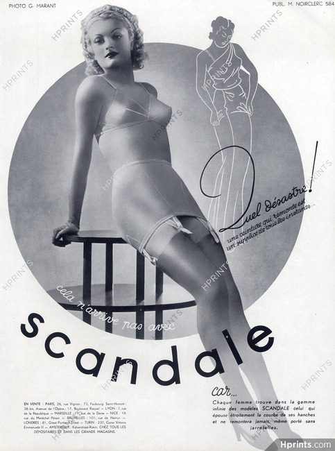 Scandale (Lingerie) 1938 Girdle, Bra, Photo G. Marant