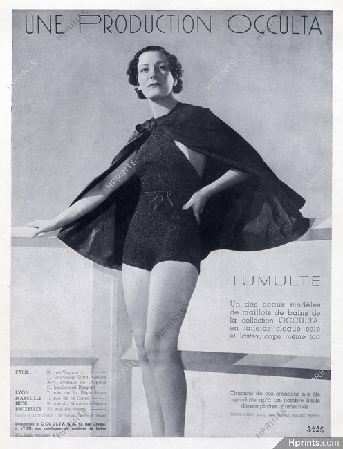 Occulta (Lingerie) 1935 Swimmear, Photo Saad