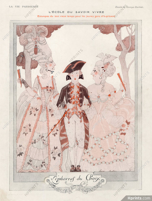 George Barbier 1923 "L'embarras du choix" 18th Century Costumes