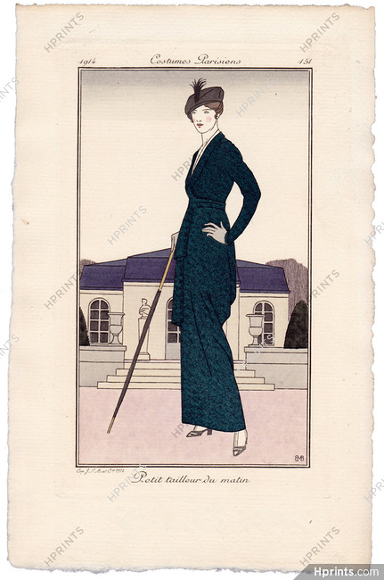 Bernard Boutet de Monvel 1914 Journal des Dames et des Modes Costumes Parisiens Pochoir N°151