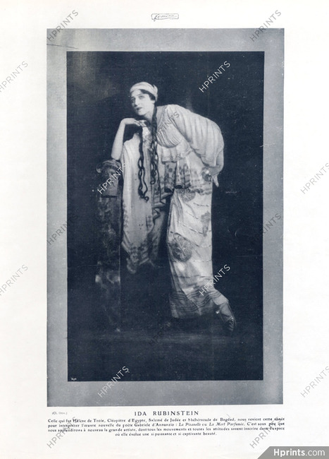 Ida Rubinstein 1913 Portrait Costume for "La Pisanelle" ou La Mort Parfumée Photo Otto