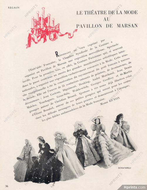 Le Théâtre de la Mode au Pavillon de Marsan, 1945 - Schiaparelli Eliane Bonabel, Dolls, Text by Marie Guyon