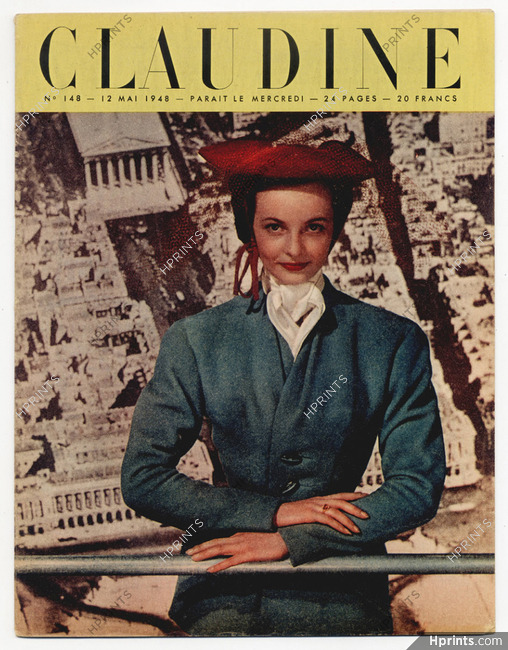 CLAUDINE Fashion Magazine 1948 N°148 Photo Harry Meerson, Jeanne Lafaurie