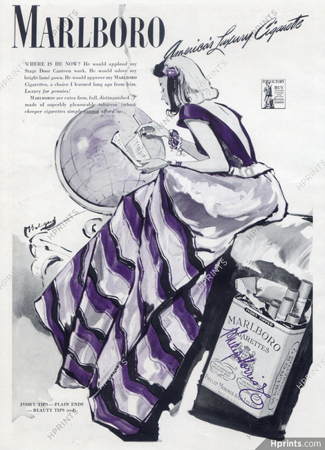 Marlboro (Cigarettes, Tobacco Smoking) 1943 Bodegard, Evening Gown