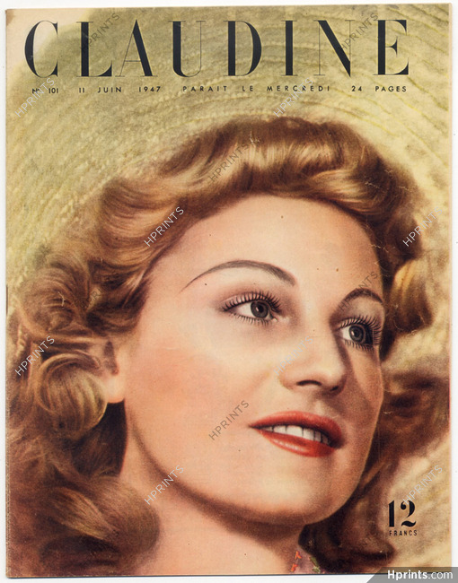 CLAUDINE Fashion Magazine 1947 N°101 Maud et Nano, Jacques Fath, 24 pages