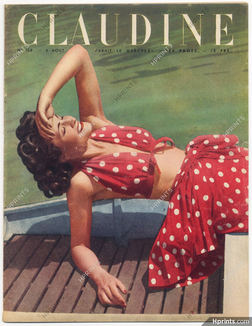 CLAUDINE Fashion Magazine 1947 N°109 Photo Seeberger, Lucien Lelong, Nina Ricci, Carven, 24 pages
