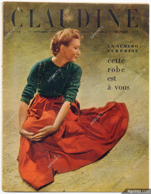 CLAUDINE Fashion Magazine 1947 N°115 Hats & Hairstyle, Antonio, 24 pages