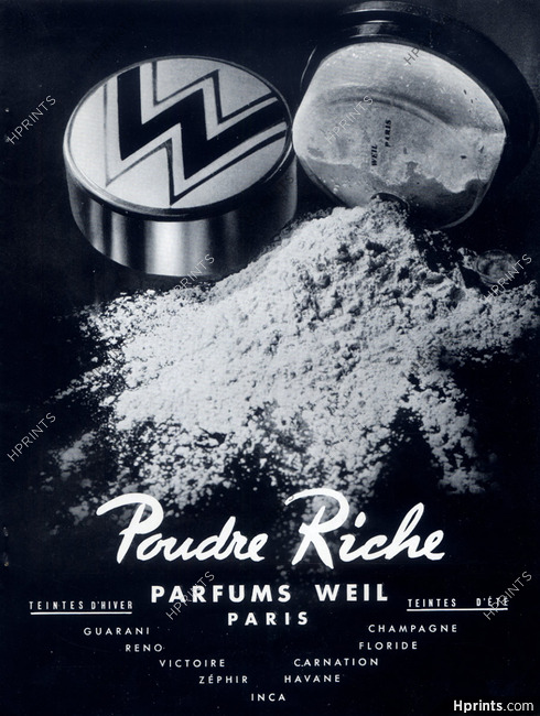 Weil (Cosmetics) 1938 Poudre Riche Making-up