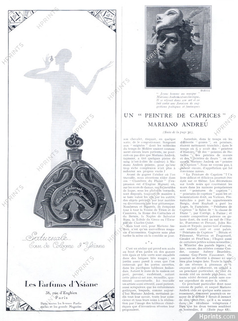 Ysiane (Perfumes) 1927 Saturnale, Eau de Cologne d'Ysiane