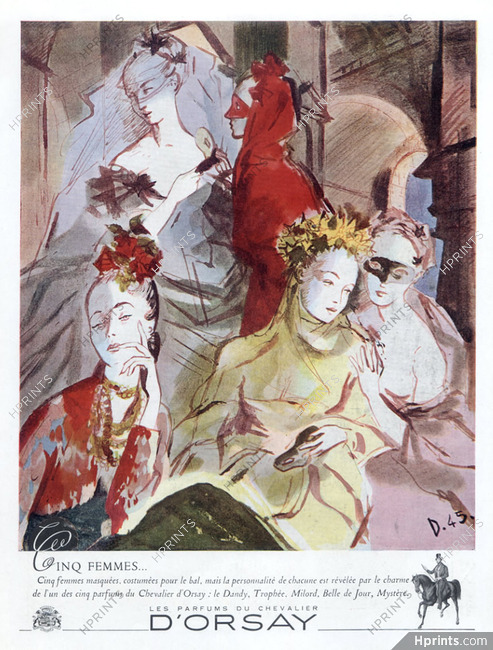 D'Orsay (Perfumes) 1945 Cinq Femmes... André Delfau