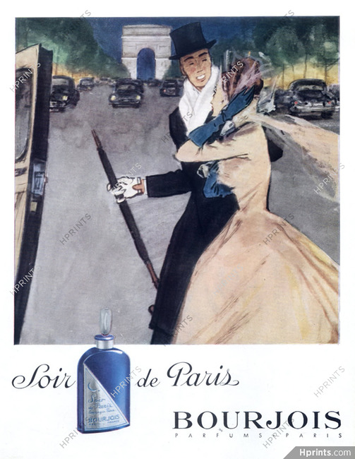 Bourjois (Perfumes) 1948 Soir de Paris, Champs-Elysées, Pierre Mourgue