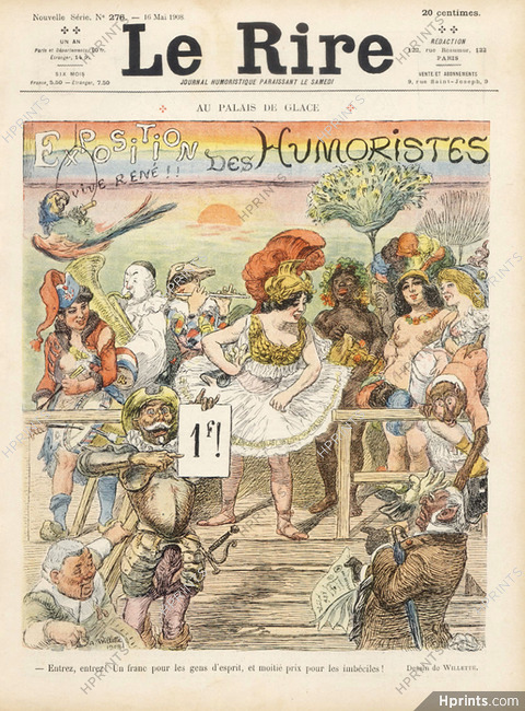 Adolphe Willette 1908 Au Palais de Glace, Exhibition of the Humorists