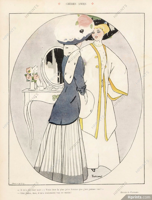 Fabien Fabiano 1908 "Chères Amies" Elegant Parisienne