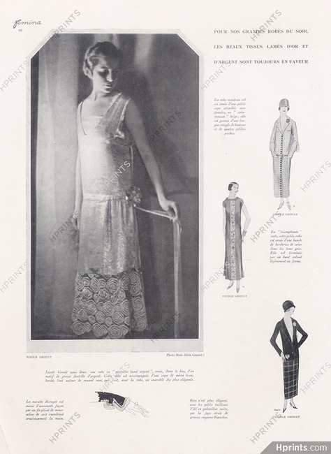 Nicole Groult (Couture) 1923 Evening Gown, Moirella lamé argent, Photo Laure Albin Guillot