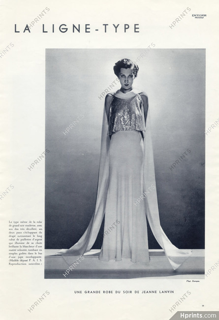 Jeanne Lanvin 1934 Grande Robe du Soir, Photo Dorvyne