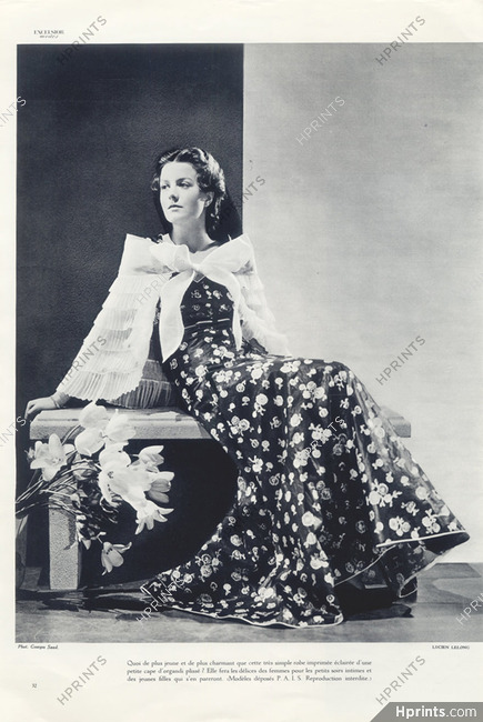 Lucien Lelong (Couture) 1935 Evening Gown, Photo Georges Saad