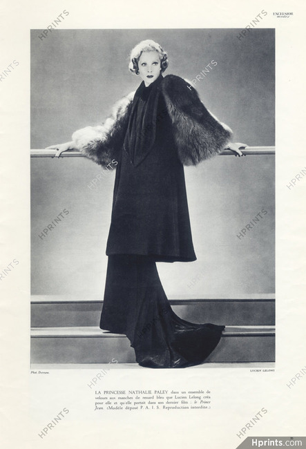 Lucien Lelong 1934 Princesse Nathalie Paley (Mrs Lucien Lelong) Photo Dorvyne