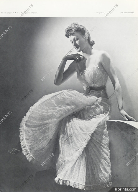 Lucien Lelong (Couture) 1939 Evening Gown, Photo Georges Saad