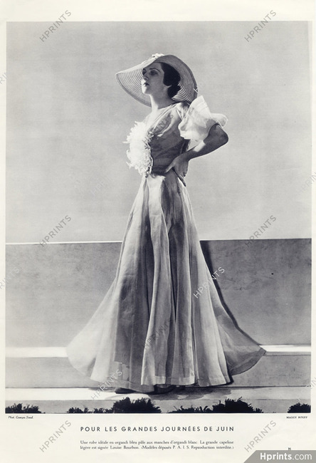 Maggy Rouff (Couture) 1935 Photo Georges Saad, Louise Bourbon Capeline
