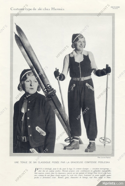 Hermès (Sports Equipment) 1930 Skiing, Comtesse Podleska, Photo Lecram-Vigneau