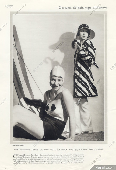 Hermès (Swimwear) 1930 Pajamas, Pantalon, Shoes, Photo Lecram-Vigneau