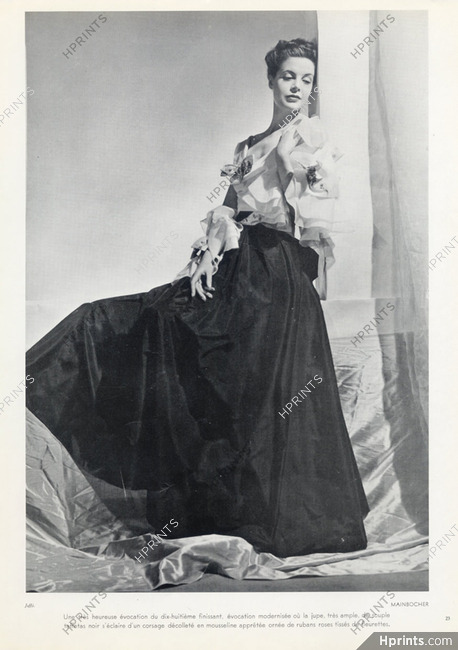 Mainbocher (Couture) 1938 Photo Joffé, Evening Gown