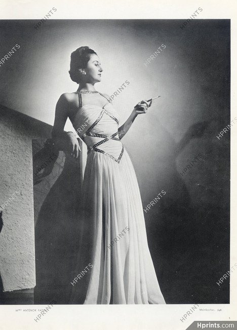 Mainbocher (Couture) 1939 Mrs Anténor Patino, Photo Joffé, Evening Gown