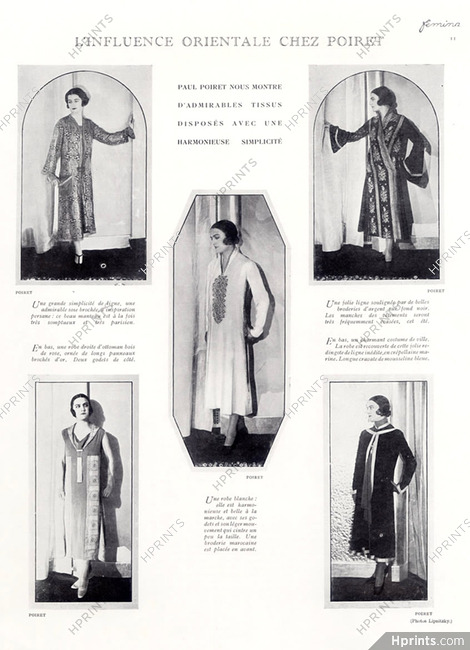 Paul Poiret (Couture) 1925 Oriental Style Dresses, Photo Lipnitsky