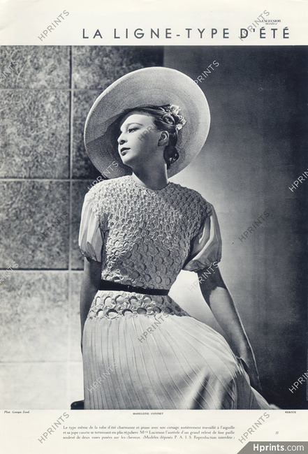 Madeleine Vionnet 1935 Caroline Reboux, Photo Georges Saad