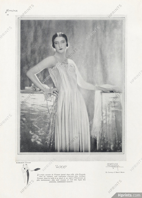 Madeleine Vionnet (Couture) 1924 Photo Demeyer