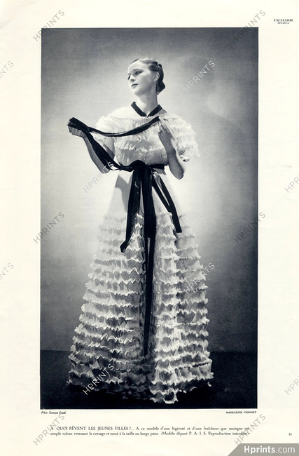 Madeleine Vionnet (Couture) 1935 Photo Georges Saad, Evening Gown