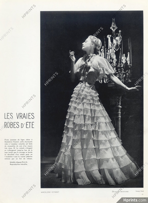 Madeleine Vionnet 1939 Photo Georges Saad, Evening Gown, Summer Dress