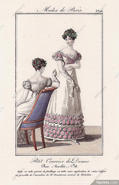 Petit Courrier des Dames 1822 Modes de Paris N°26