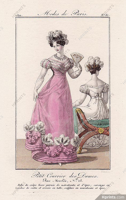 Petit Courrier des Dames 1822 Modes de Paris N°35