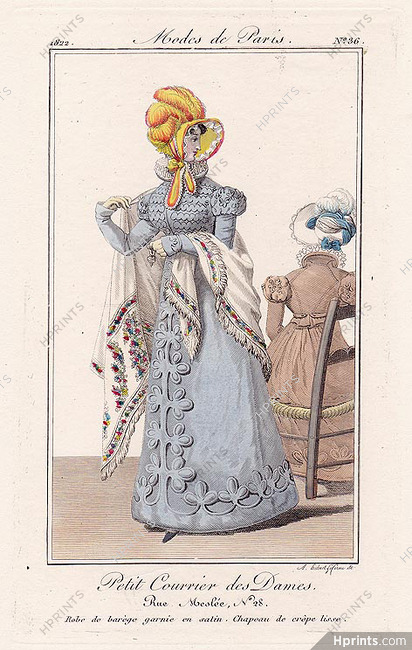Petit Courrier des Dames 1822 Modes de Paris N°36