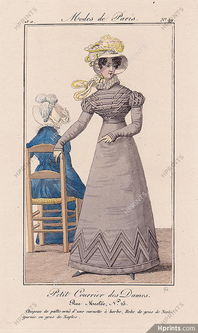 Petit Courrier des Dames 1822 Modes de Paris N°49