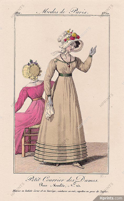 Petit Courrier des Dames 1822 Modes de Paris N°50
