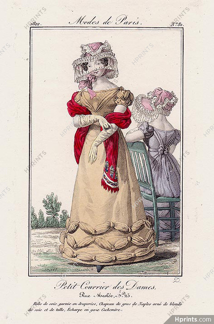 Petit Courrier des Dames 1822 Modes de Paris N°81
