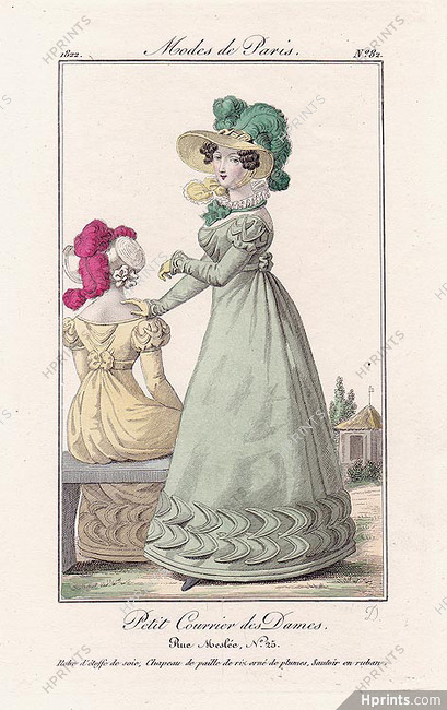 Petit Courrier des Dames 1822 Modes de Paris N°82