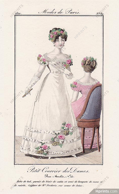Petit Courrier des Dames 1822 Modes de Paris N°89