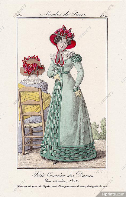 Petit Courrier des Dames 1822 Modes de Paris N°91