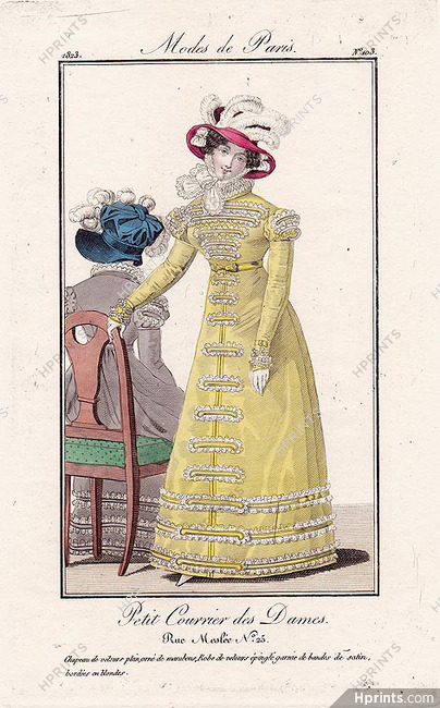 Petit Courrier des Dames 1823 Modes de Paris N°103