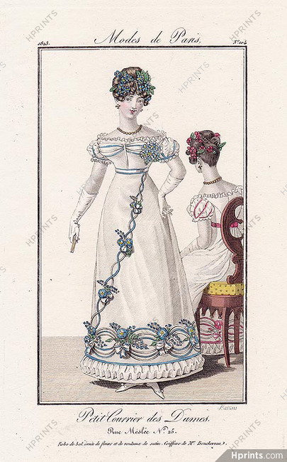 Petit Courrier des Dames 1823 Modes de Paris N°104