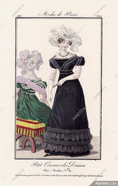Petit Courrier des Dames 1823 Modes de Paris N°105