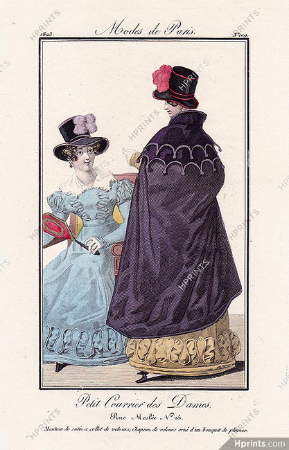 Petit Courrier des Dames 1823 Modes de Paris N°109
