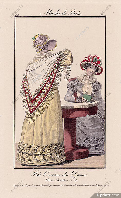 Petit Courrier des Dames 1823 Modes de Paris N°120